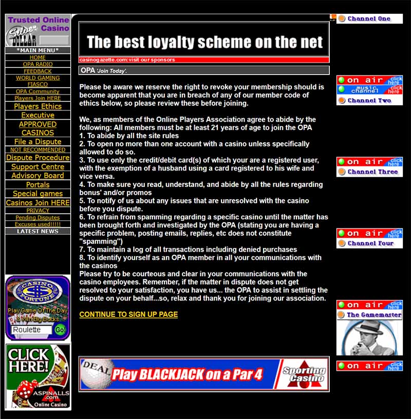 Casino Gazette and its podcast presenters in August 2002