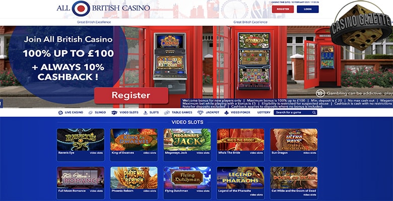 all british casino 110 free spins